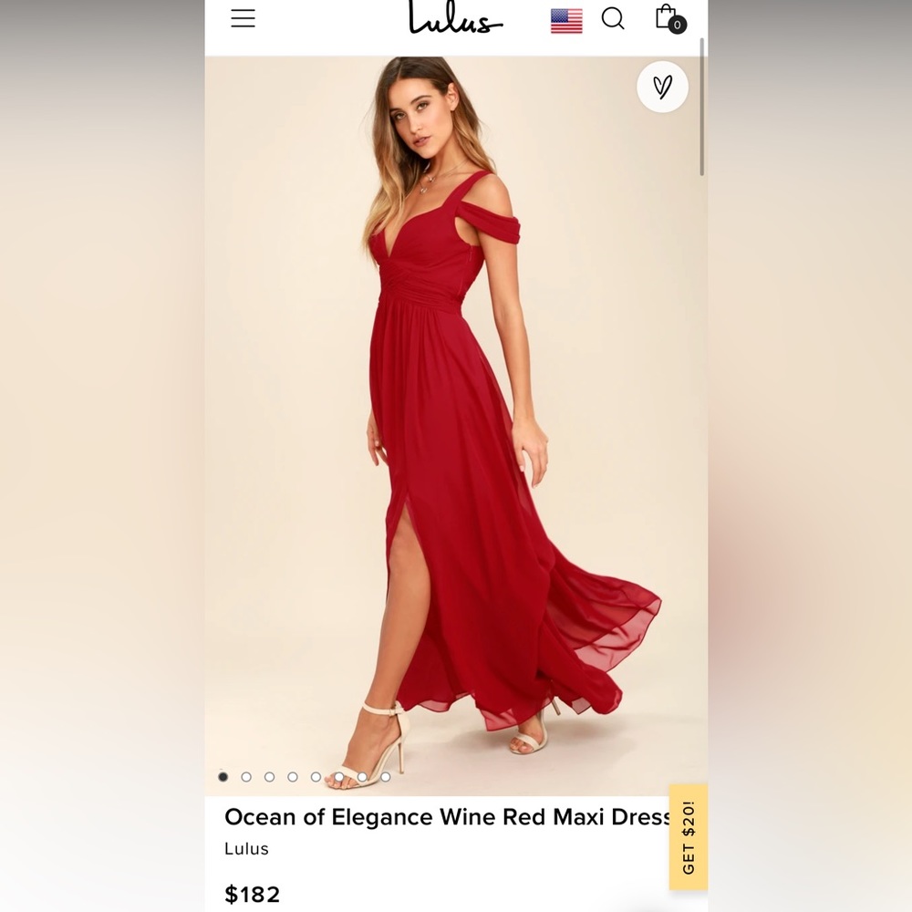 Lulus Ocean of Elegance Wine Red Maxi Dress
